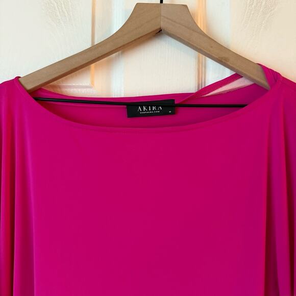 Akira Catch Me In Milan Slinky Maxi Dress Hot Pink size medium - Picture 3 of 9